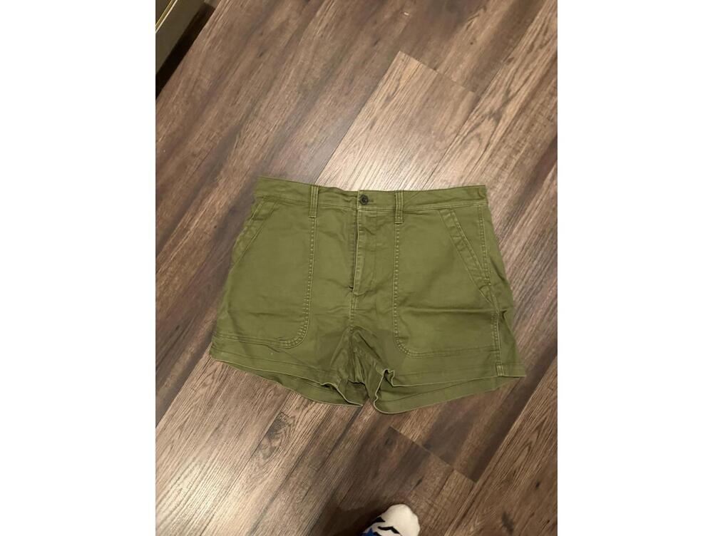 Madewell Green Casual Cotton Stretch Twill Shorts with Pockets sz 31